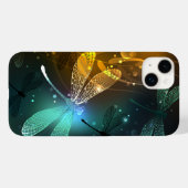 Groene lichtgevende libelvlucht Case-Mate iPhone case (Achterkant (horizontaal))
