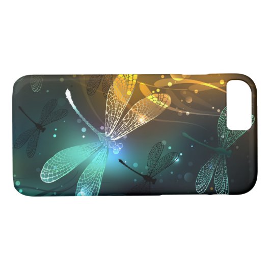 Groene lichtgevende libelvlucht Case-Mate iPhone case (Achterkant (Horizontaal))