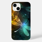 Groene lichtgevende libelvlucht Case-Mate iPhone case (Achterkant)