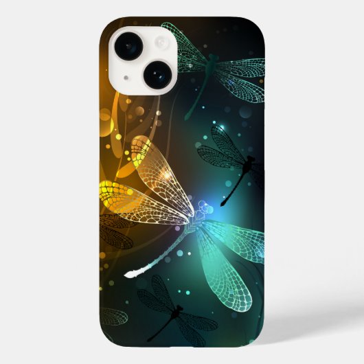Groene lichtgevende libelvlucht Case-Mate iPhone case (Achterkant)