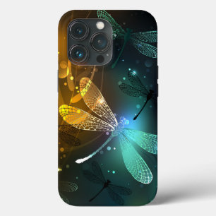 Groene lichtgevende libelvlucht Case-Mate iPhone case
