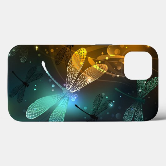 Groene lichtgevende libelvlucht Case-Mate iPhone case (Achterkant (horizontaal))