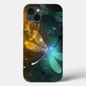 Groene lichtgevende libelvlucht Case-Mate iPhone case (Achterkant)