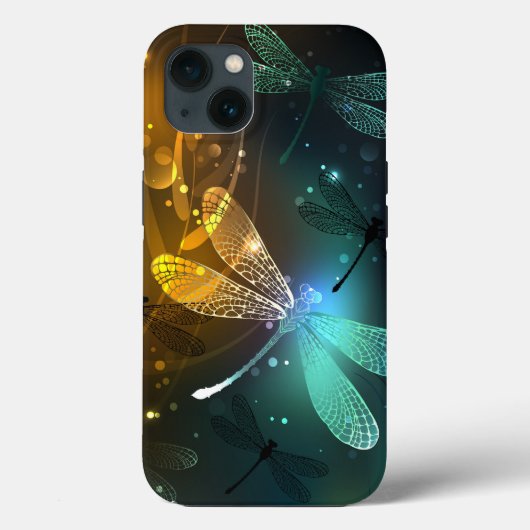 Groene lichtgevende libelvlucht Case-Mate iPhone case (Achterkant)