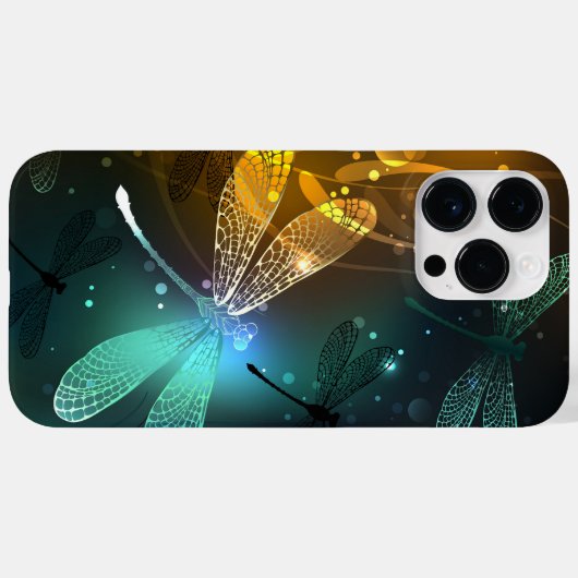 Groene lichtgevende libelvlucht Case-Mate iPhone case (Achterkant (horizontaal))