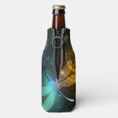 Groene lichtgevende libelvlucht flesjeskoeler (Fles Achterkant)