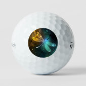 Groene lichtgevende libelvlucht golfballen (Voorkant)