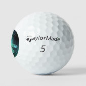 Groene lichtgevende libelvlucht golfballen (Logo)