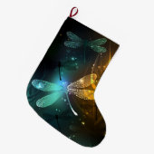 Groene lichtgevende libelvlucht grote kerstsok (Voorkant (Hangend))