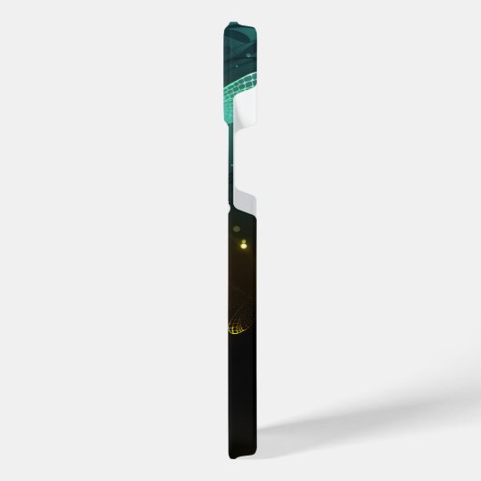 Groene lichtgevende libelvlucht iPhone hoesje (Linkerkant)