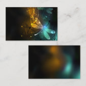 Groene lichtgevende libelvlucht kortingskaartje (Voorkant / Achterkant)