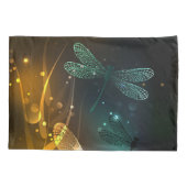 Groene lichtgevende libelvlucht kussensloop (Achterkant-Links)