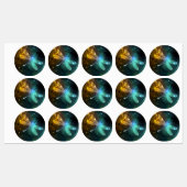 Groene lichtgevende libelvlucht labels (Vel)