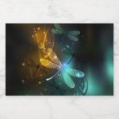 Groene lichtgevende libelvlucht likeurfles etiket (Enkel label)