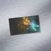 Groene lichtgevende libelvlucht magnetisch visitekaartje (Voorbeeld)