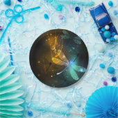 Groene lichtgevende libelvlucht papieren bordje (Feest)