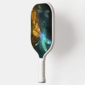 Groene lichtgevende libelvlucht pickleball paddle (Links)