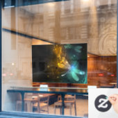 Groene lichtgevende libelvlucht raamsticker (Cafe Raam)