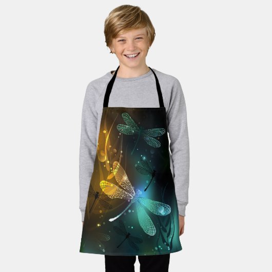 Groene lichtgevende libelvlucht schort (Gedragen)