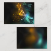 Groene lichtgevende libelvlucht visitekaartje (Voorkant / Achterkant)