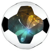 Groene lichtgevende libelvlucht voetbal (Gedraaid)