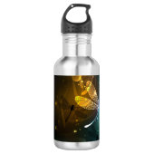 Groene lichtgevende libelvlucht waterfles  (Voorkant)