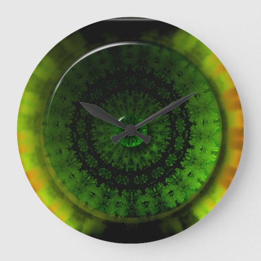 Groene lichtgevende wandklok rond (groot) (Voorkant)