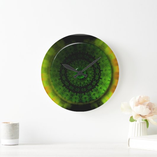 Groene lichtgevende wandklok rond (groot) (Huis)