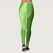 Groene lichtgroene geometrische lijnen leggings (Achterkant)
