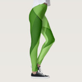 Groene lichtgroene geometrische lijnen leggings (Rechts)