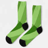 Groene lichtgroene geometrische lijnen sokken (Links)