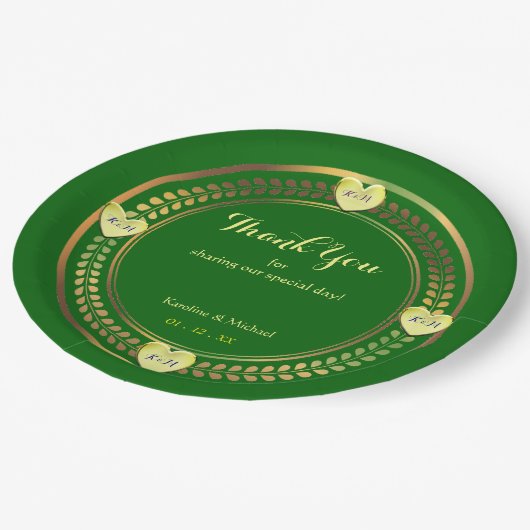 Groene Liefde Bruiloften Papier Feest Evenementen Papieren Bordje (Gekanteld)