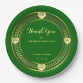 Groene Liefde Bruiloften Papier Feest Evenementen Papieren Bordje (Voorkant)