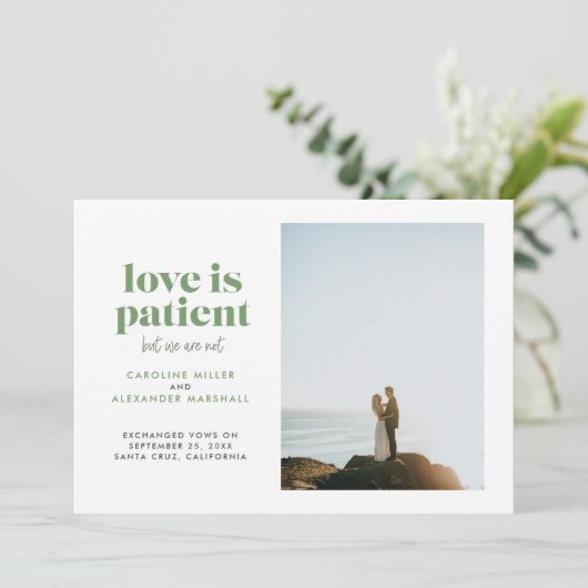 Groene Liefde is Geduldig Maar Wij Niet Wegloopbru Aankondiging (Staand voorkant)