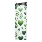 GROENE LIEFDE VALENTIJN HARTEN & BLADEREN THERMOSBEKER (Gedraaid links)