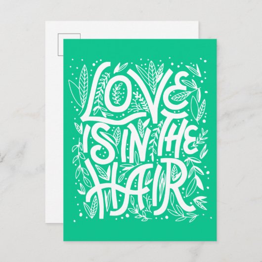 Groene liefde zit in de lucht briefkaart (Voorkant / Achterkant)