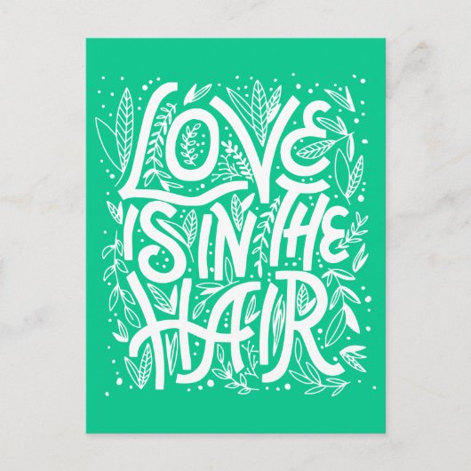 Groene liefde zit in de lucht briefkaart (Voorkant)