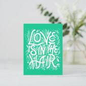 Groene liefde zit in de lucht briefkaart (Staand voorkant)