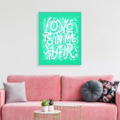 Groene liefde zit in de lucht canvas afdruk (Insitu (Woonkamer))