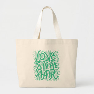 Groene liefde zit in de lucht grote tote bag