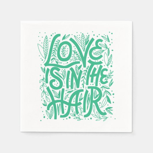 Groene liefde zit in de lucht servet (Voorkant)