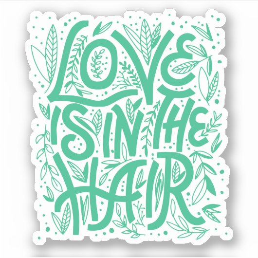 Groene liefde zit in de lucht sticker (Voorkant)