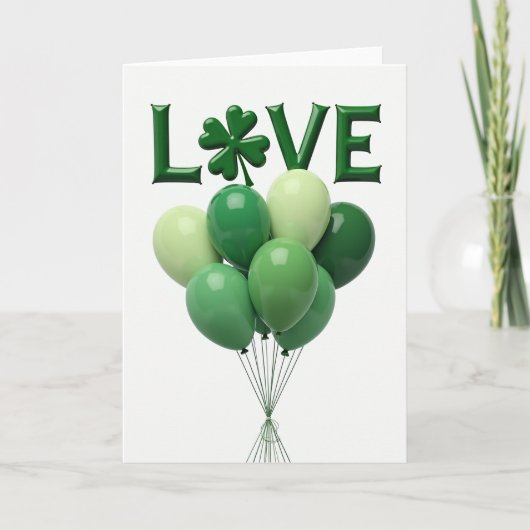 Groene Liefdesballonnenkaart Kaart (Voorkant)