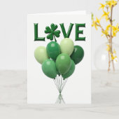 Groene Liefdesballonnenkaart Kaart (Gele Bloem)