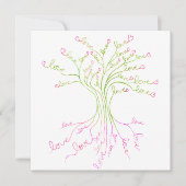 Groene Liefdesboom van Leven Licht Elegant Modern  Bedankkaart (Voorkant)