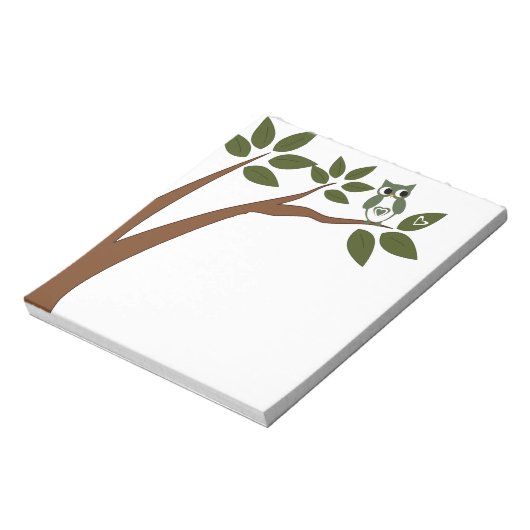 Groene liefdeskieuwen in bomen notitieblok (Linkerzijde)
