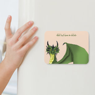 Groene Lieve Draak Portret Perzik Fantasie Magneet