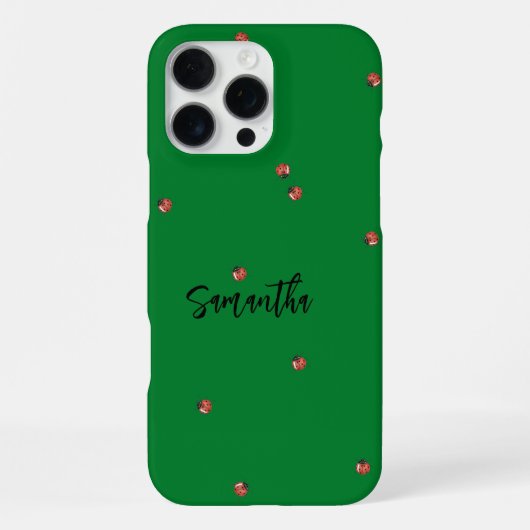 Groene lieveheersbeestje iPhone hoesje (Achterkant)