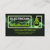 Groene Lightning Wire Lijst Electricia-contractant Visitekaartje (Voorkant)