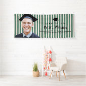 Groene Lijn Aangepaste Foto Afstuderen Gefelicitee Spandoek (Insitu)